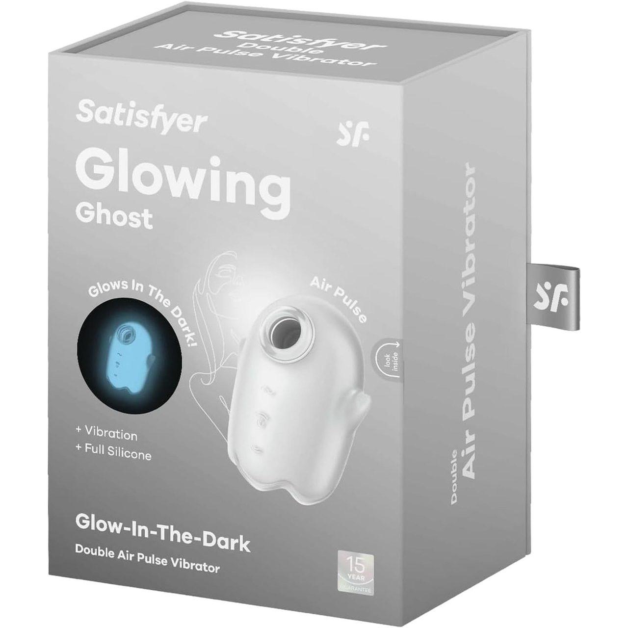 Satisfyer Glowing Ghost White – stymulator łechtaczki Air Pulse, IPX7 | Loris.pl