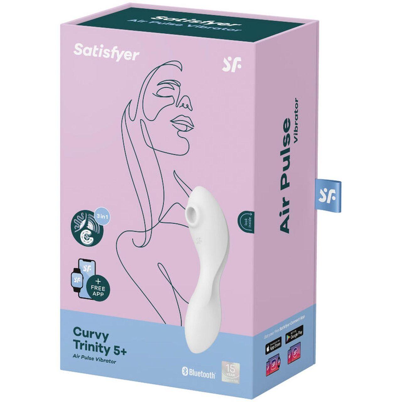 Satisfyer Curvy Trinity 5+ biały – stymulator 2w1 z aplikacją i IPX7 | Loris.pl