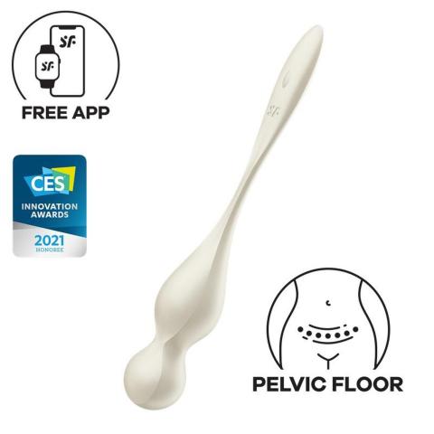 Satisfyer Love Birds 1 White – wibrujące kulki gejszy z aplikacją