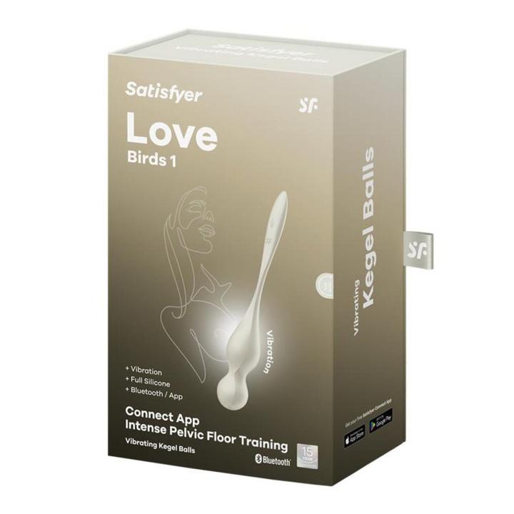 Satisfyer Love Birds 1 White – wibrujące kulki gejszy z aplikacją