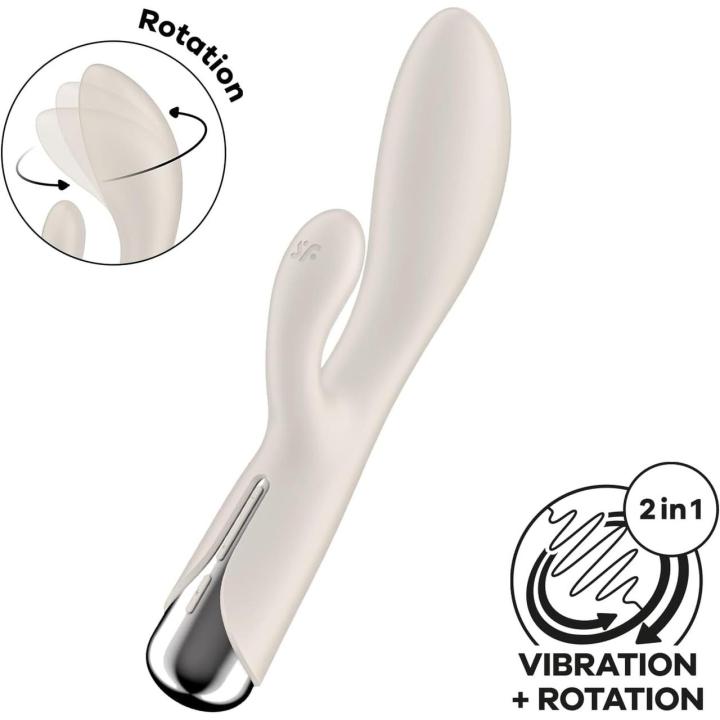 Satisfyer Spinning Rabbit 1 Beige – króliczek z rotacją i wibracjami | Loris.pl