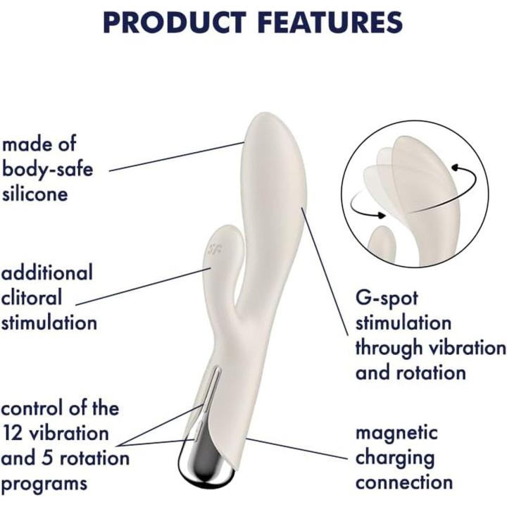 Satisfyer Spinning Rabbit 1 Beige – króliczek z rotacją i wibracjami