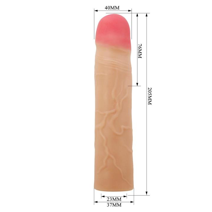 Nakładka przedłużająca na penisa 7,6 cm | Realistyczna faktura