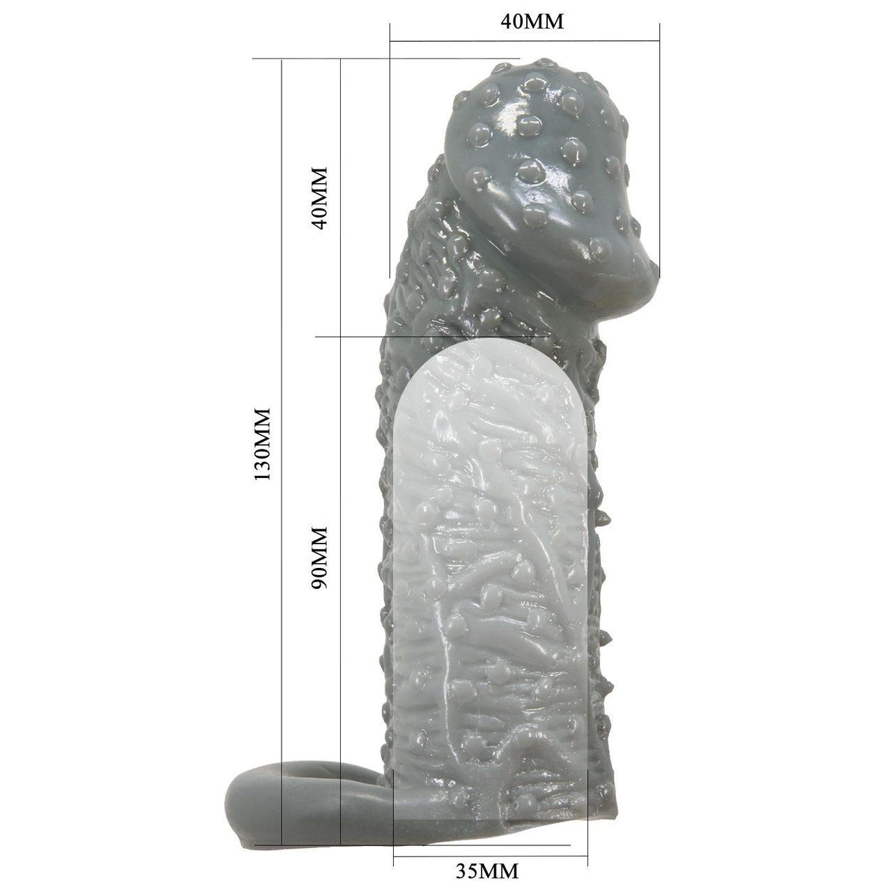 Nakładka na penisa z wypustkami i paskiem opóźniającym | Loris.pl