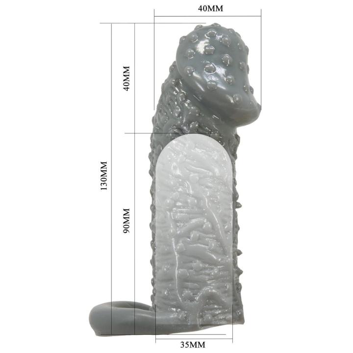 Nakładka na penisa z wypustkami i paskiem opóźniającym | Loris.pl