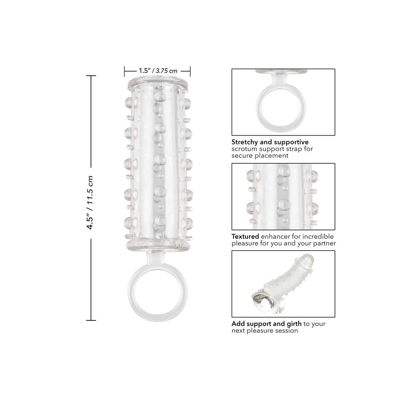 Transparentna przelotowa nakładka na penisa z wypustkami | Loris.pl