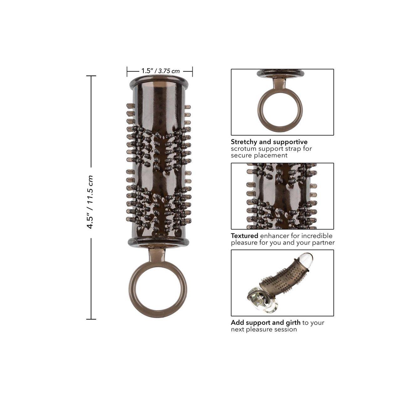 Przelotowa nakładka na penisa z wypustkami i wsparciem erekcji | Loris.pl