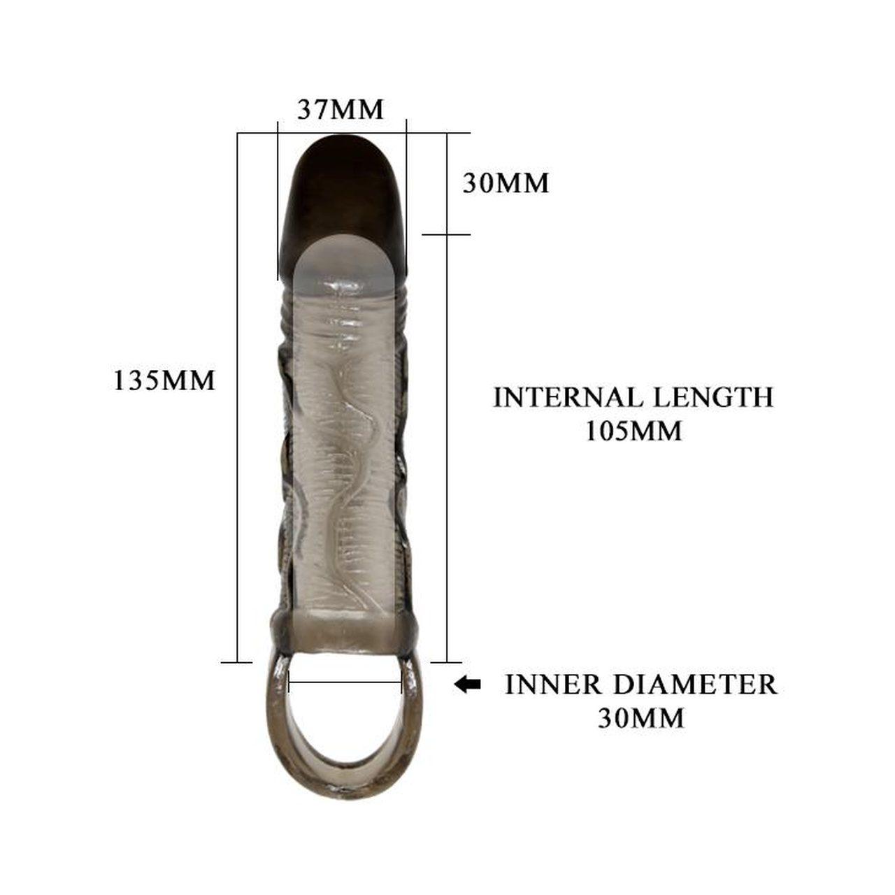 Przedłużka na penisa TPR z pierścieniem na jądra | Loris.pl