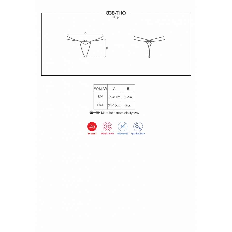 Czerwone stringi Obsessive 838-THO-3