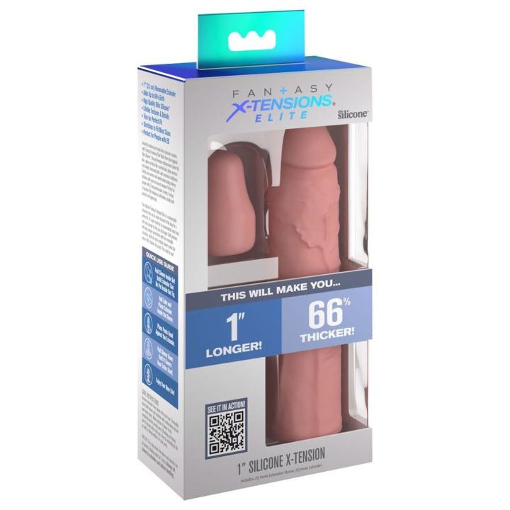 Silikonowa przedłużka na penisa 17,8 cm – pogrubienie i +5,1 cm