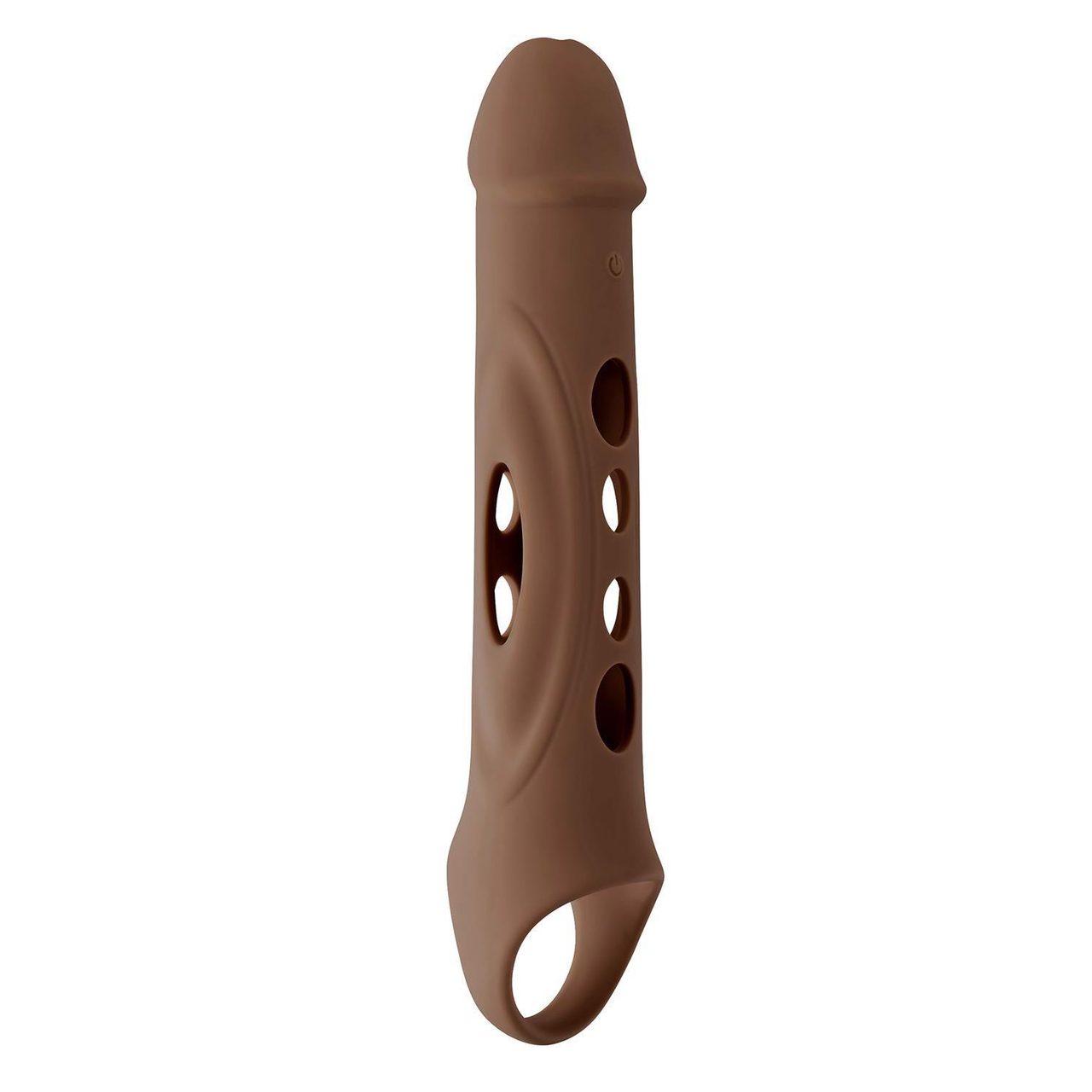 Wibrująca nakładka przedłużająca z pilotem i ringiem 26,8 cm | Loris.pl