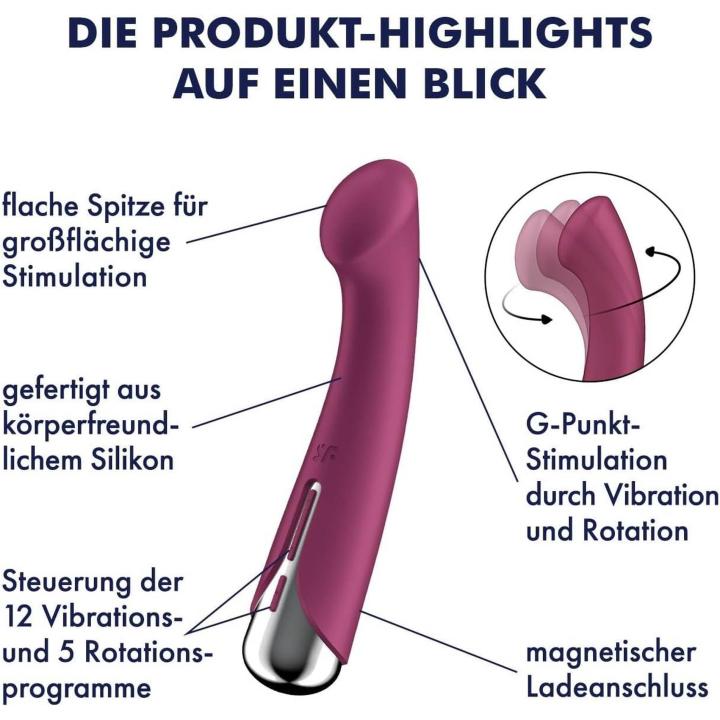 Satisfyer Spinning G-Spot 1 Red – obrotowy wibrator punktu G IPX7