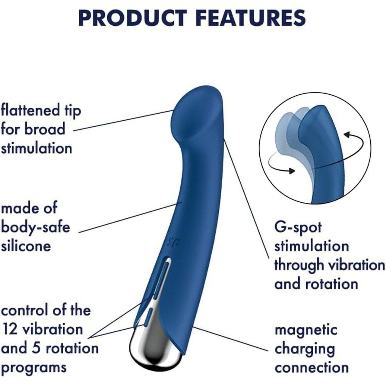 Satisfyer Spinning G-Spot 1 Blue – obrotowy wibrator punktu G IPX7