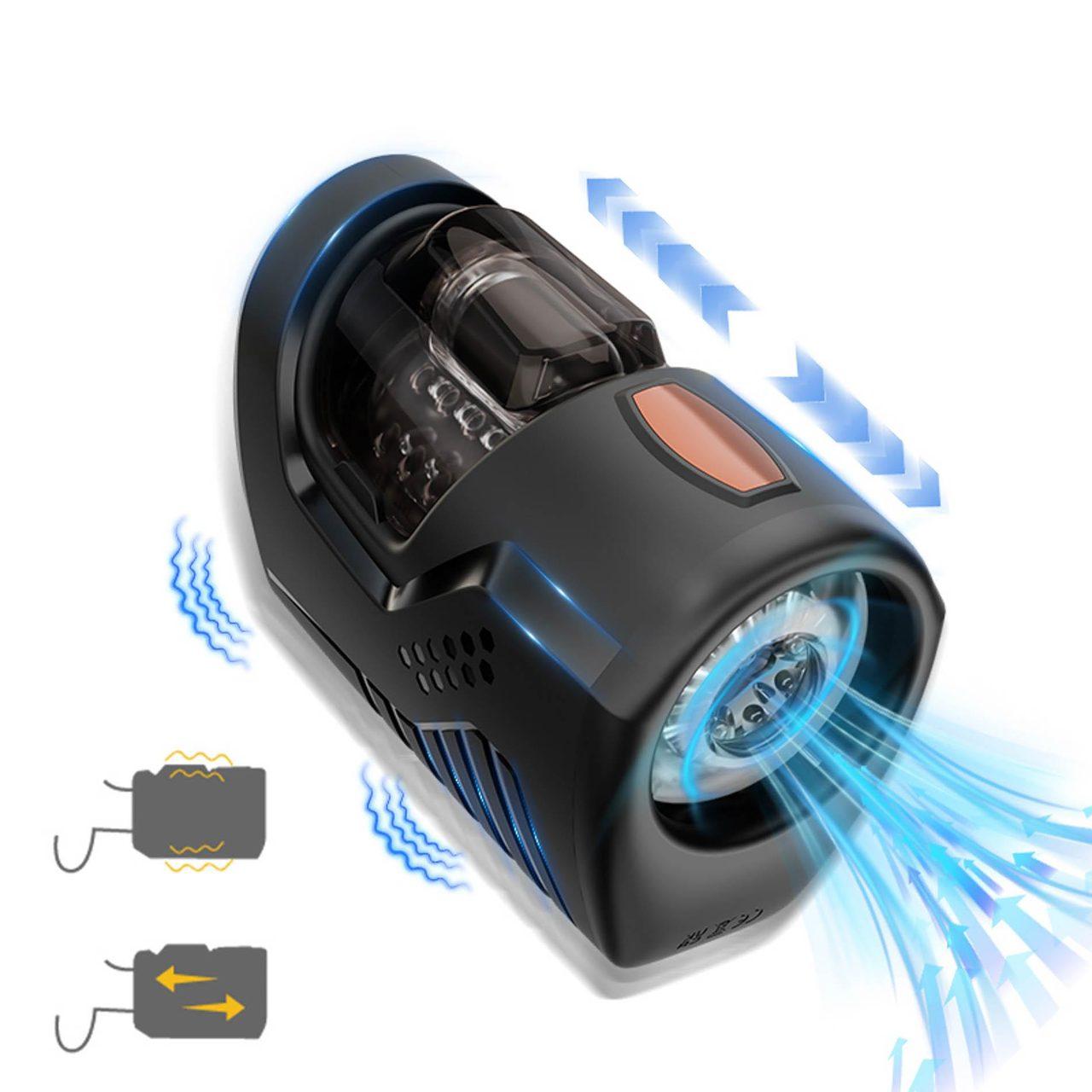 Automatyczny masturbator open-end z ruchem posuwistym i wibracją | Loris.pl