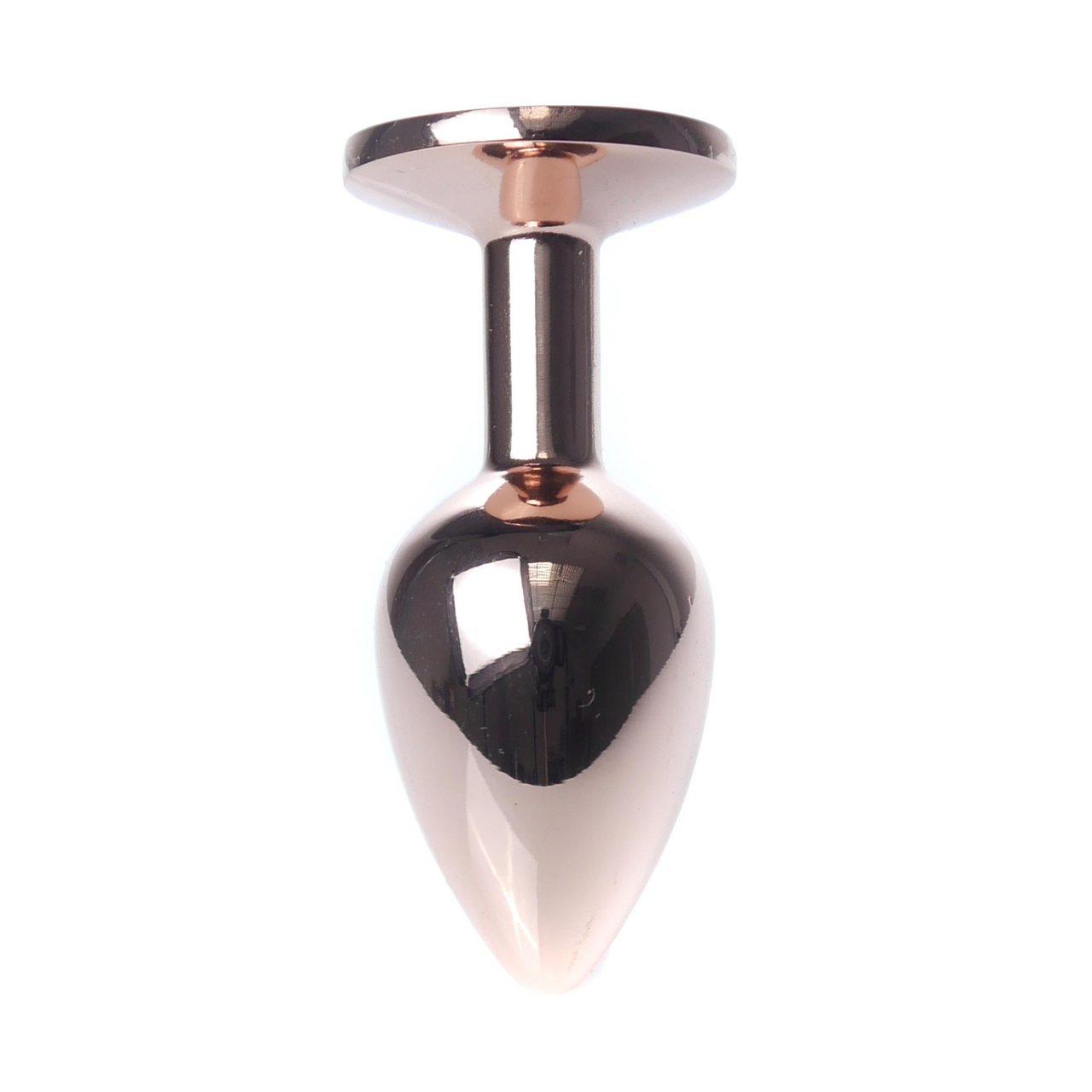 Metalowy korek analny z czerwonym kryształkiem 7 cm – biżuteria analna