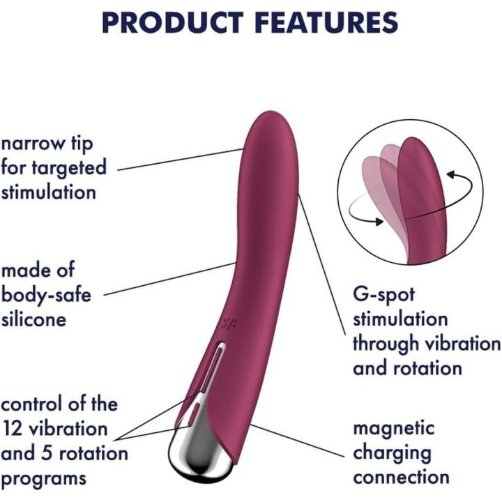 Satisfyer Spinning Vibe 1 Red – obrotowy wibrator punktu G IPX7