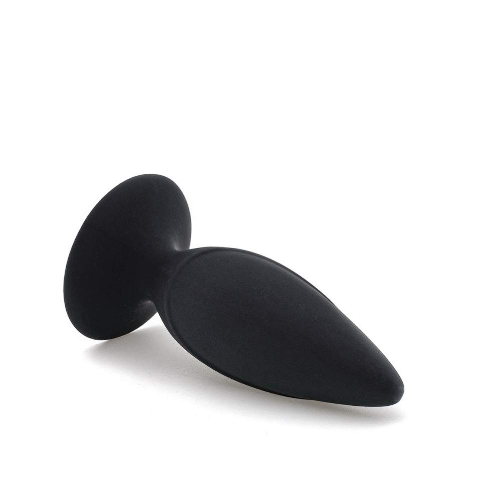 Czarny klasyczny korek analny z silikonu – średnica 4 cm