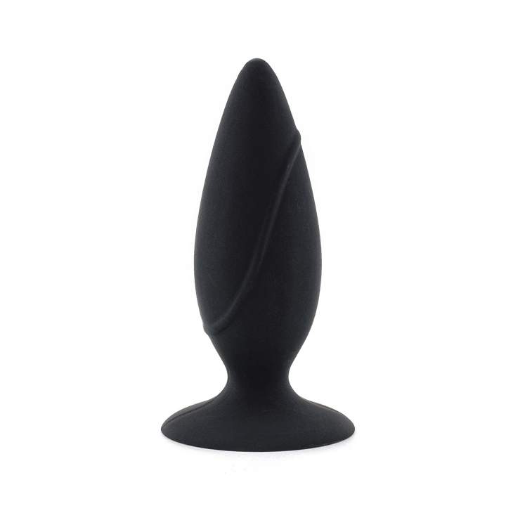 Czarny klasyczny korek analny z silikonu – średnica 4 cm