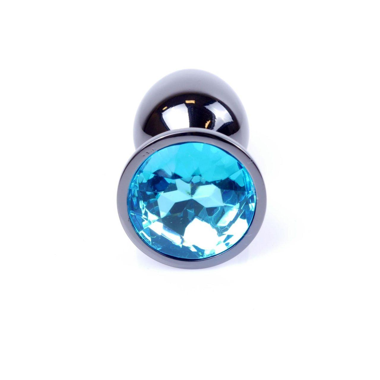Metalowy korek analny z kryształem 7 cm | Biżuteria analna ze stali | Loris.pl