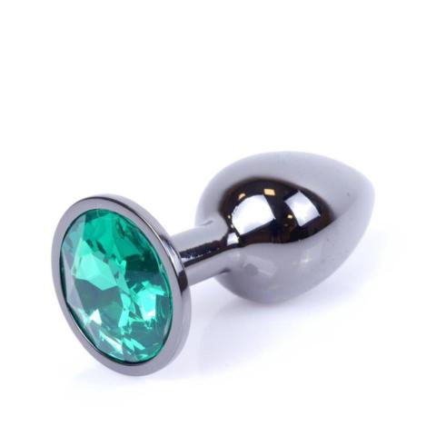 Metalowy korek analny z kryształkiem 7 cm | Stal nierdzewna