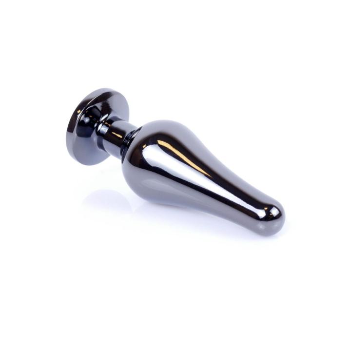 Metalowy korek analny z kryształem 9,5 cm – stal nierdzewna