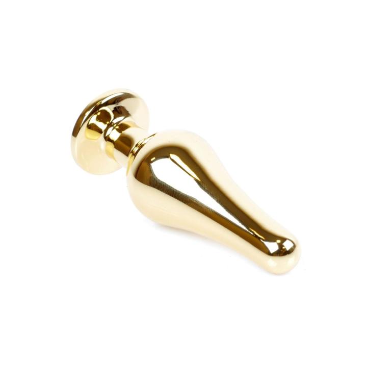 Metalowy korek analny z kryształkiem 9,5 cm różowy – biżuteria analna