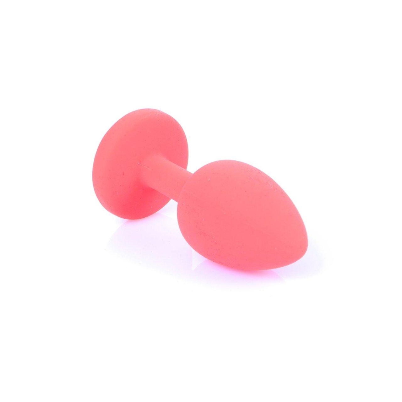 Silikonowy korek analny z niebieskim kryształem 7 cm – biżuteria analna | Loris.pl