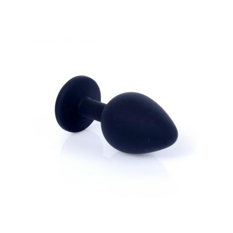 Silikonowy korek analny z różowym kryształkiem 8 cm | Biżuteria analna