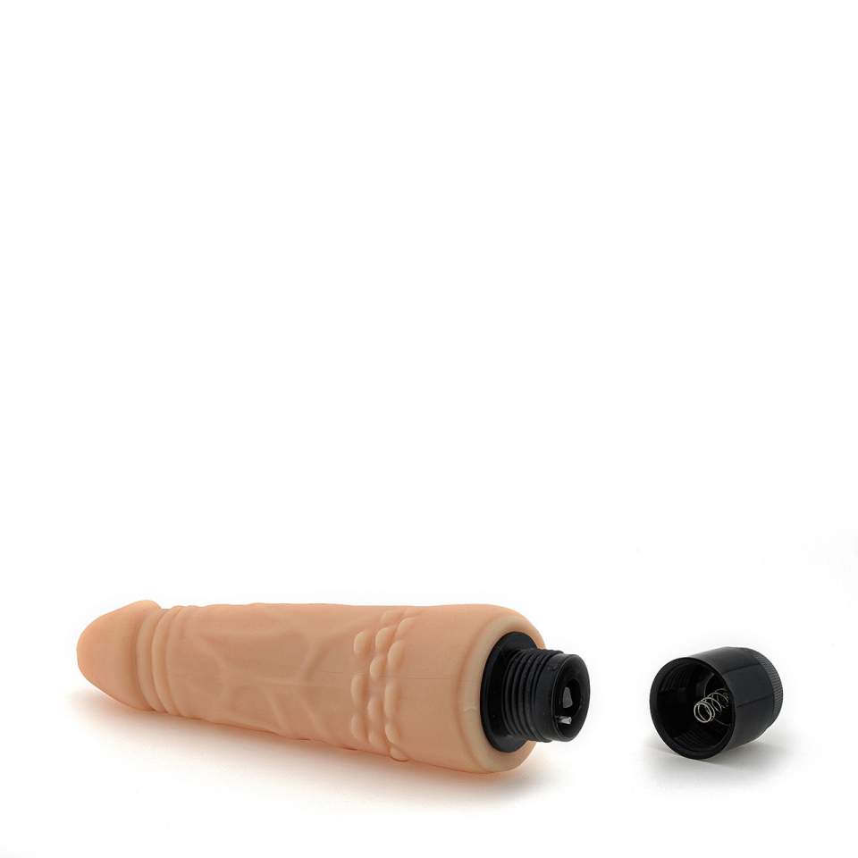 Wykonany z cyberskóry wibrator realistyczny z wypustkami do masażu łechtaczki