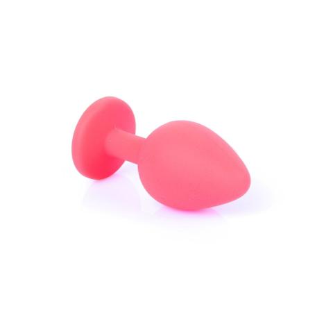 Silikonowa biżuteria analna z niebieskim kryształkiem 8 cm