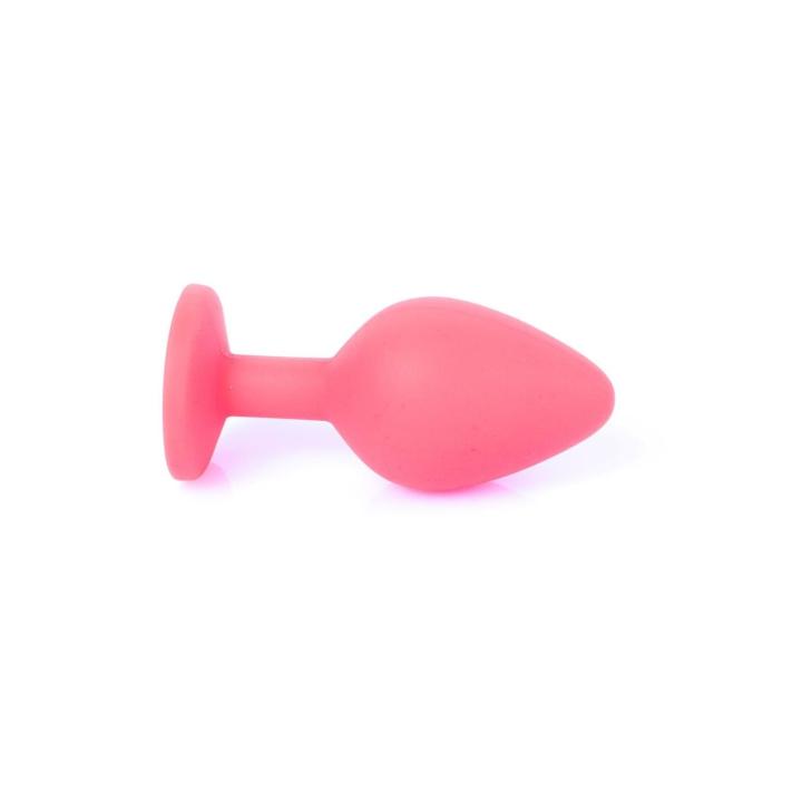 Silikonowa biżuteria analna z niebieskim kryształkiem 8 cm