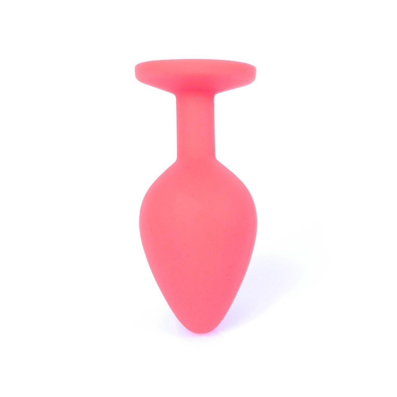 Silikonowa biżuteria analna z niebieskim kryształkiem 8 cm | Loris.pl