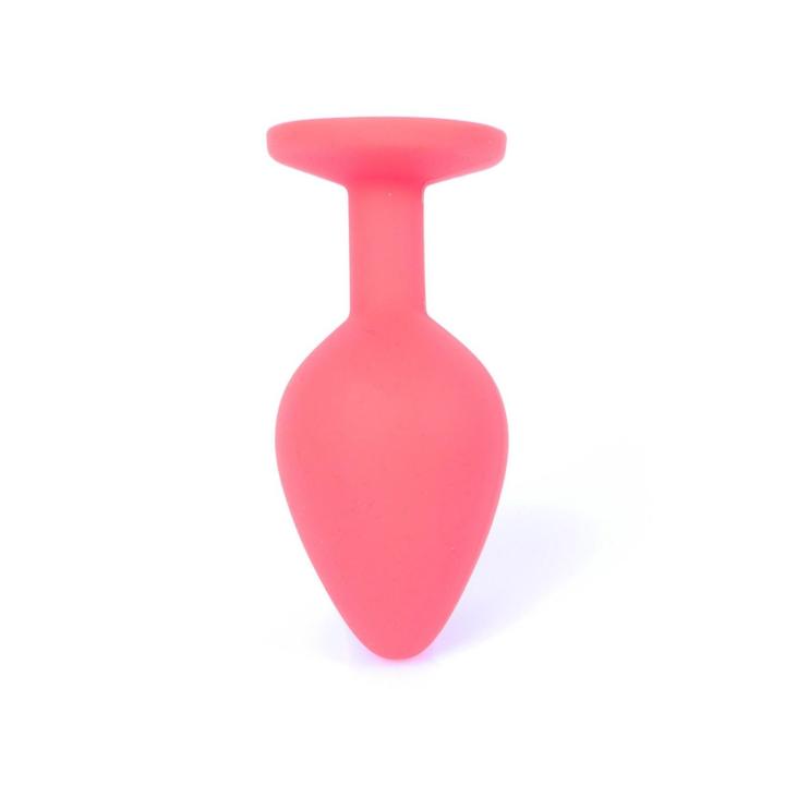 Silikonowa biżuteria analna z niebieskim kryształkiem 8 cm