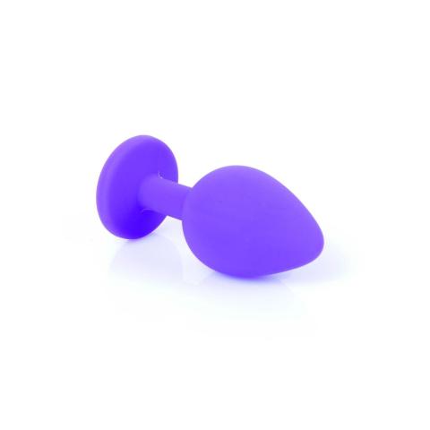 Fioletowy korek analny z kryształem 8 cm – silikonowa biżuteria analna