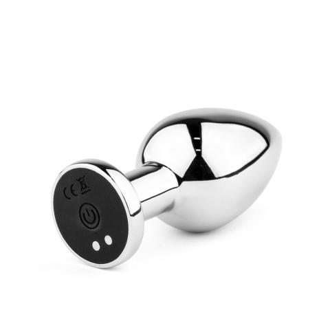 Metalowy korek analny L z pilotem i wibracjami | Wodoodporny IPX7