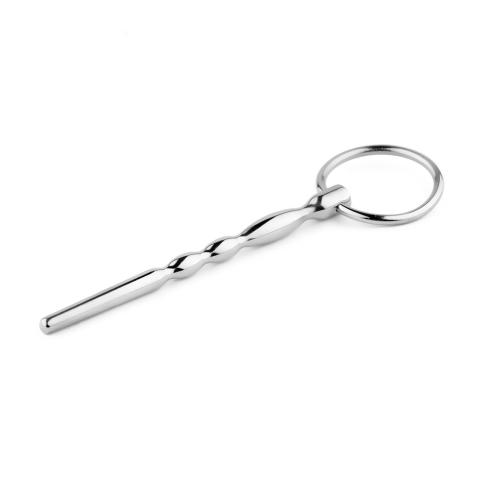 Metalowy plug do cewki 13 cm z pierścieniem – stal nierdzewna