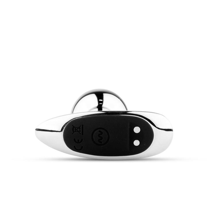 Metalowy plug analny S z wibracjami i pilotem | IPX7