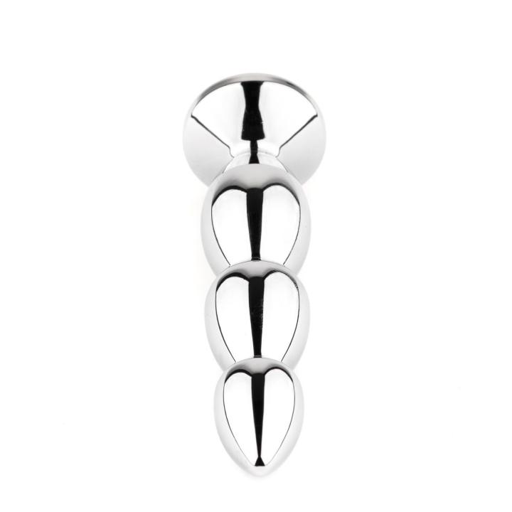 Metalowy korek analny z różowym kryształem 13,5 cm | Biżuteria analna