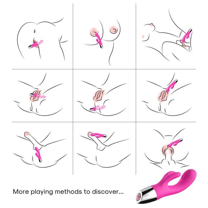 Różowy wibrator króliczek do punktu g i łechtaczki | 2 silniki, wodoodporny usb