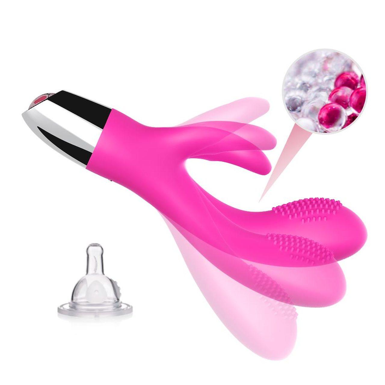 Różowy wibrator króliczek do punktu g i łechtaczki | 2 silniki, wodoodporny usb