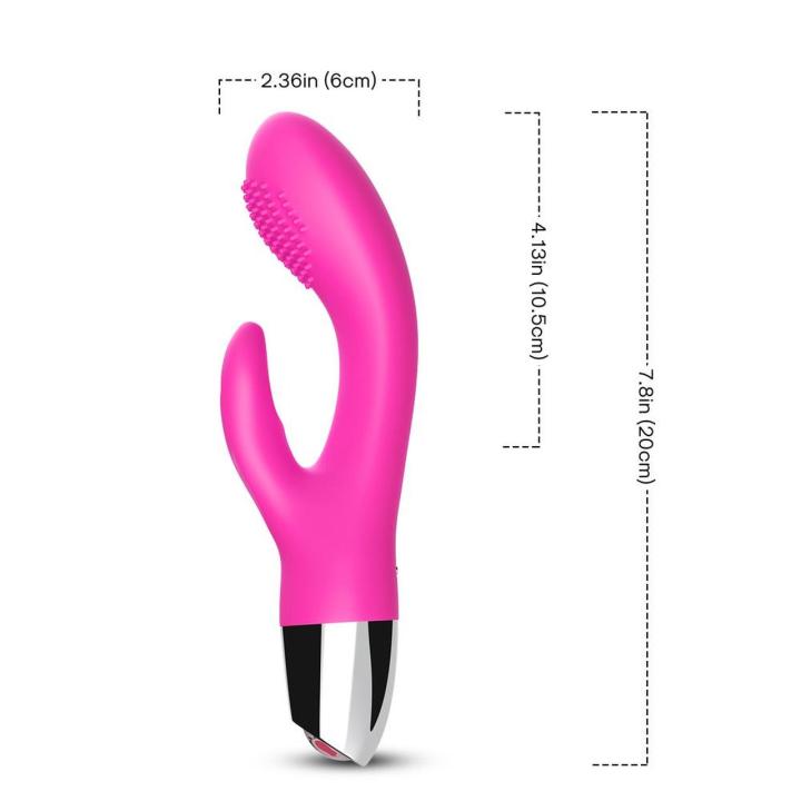Różowy wibrator króliczek do punktu g i łechtaczki | 2 silniki, wodoodporny usb