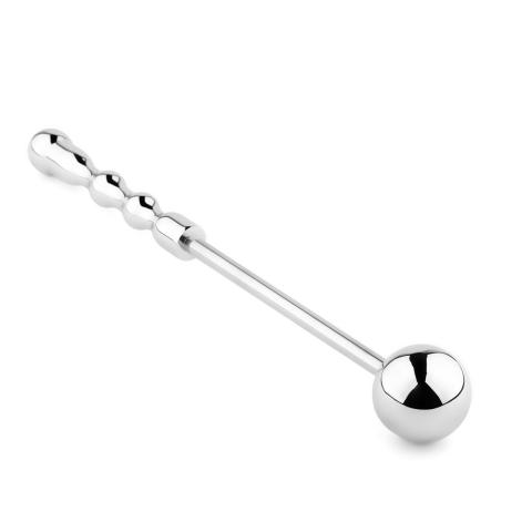 Stalowy korek analny z uchwytem 27,5 cm – polerowana stal
