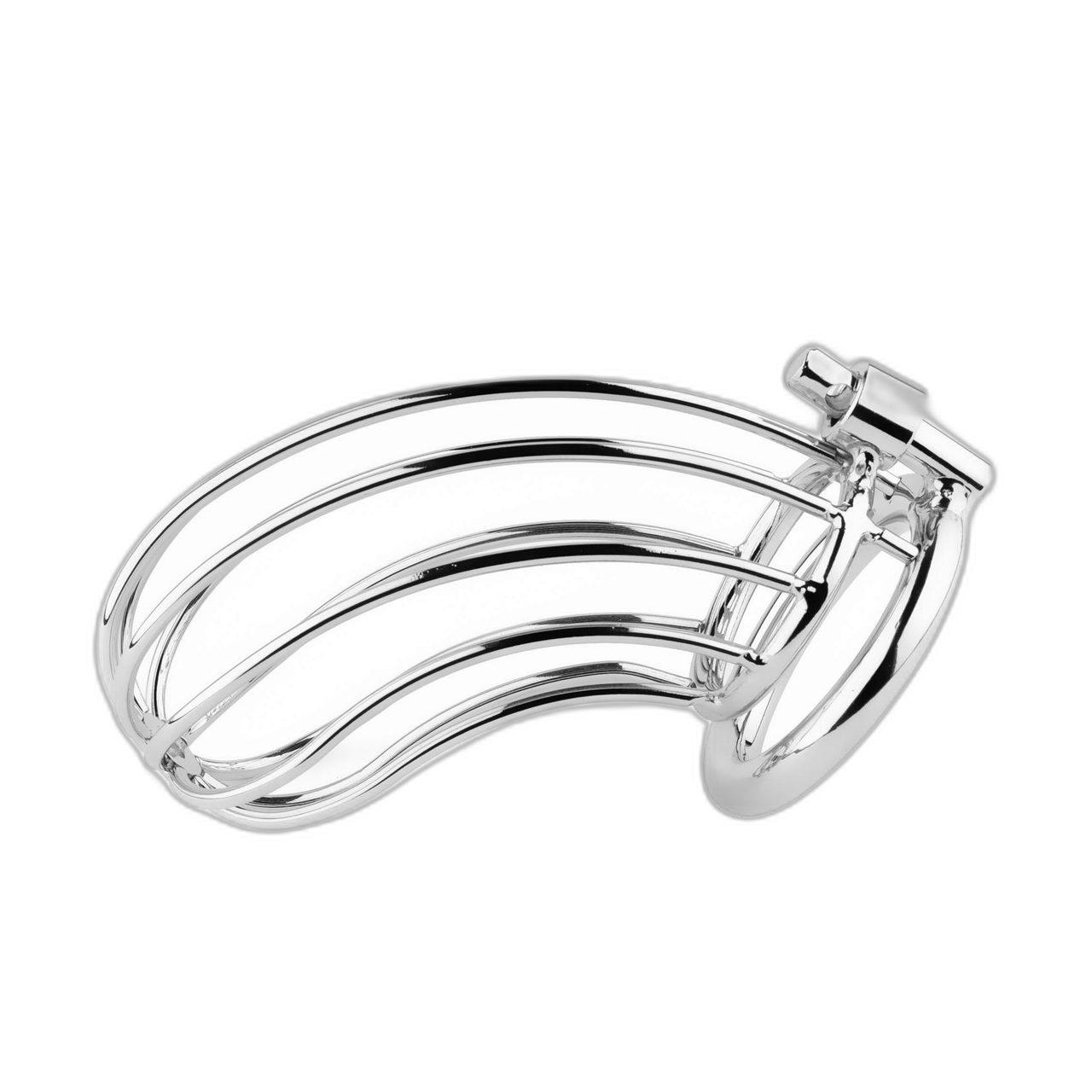 Stalowa klatka na penisa 15 cm z kłódką i 3 pierścieniami | Loris.pl