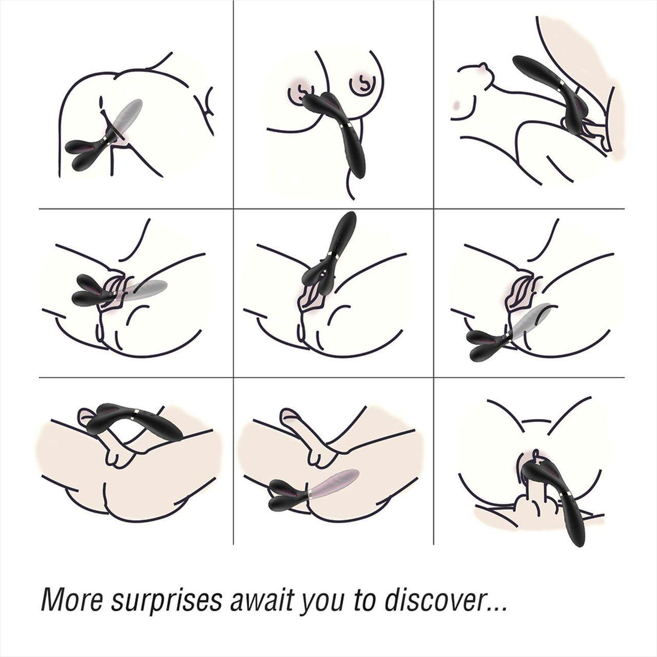 Wibrator dla par 3 silniki, 9 trybów, wodoodporny | Loris.pl