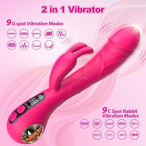 Wibrator króliczek 2w1 do punktu G i łechtaczki z LCD | IPX7
