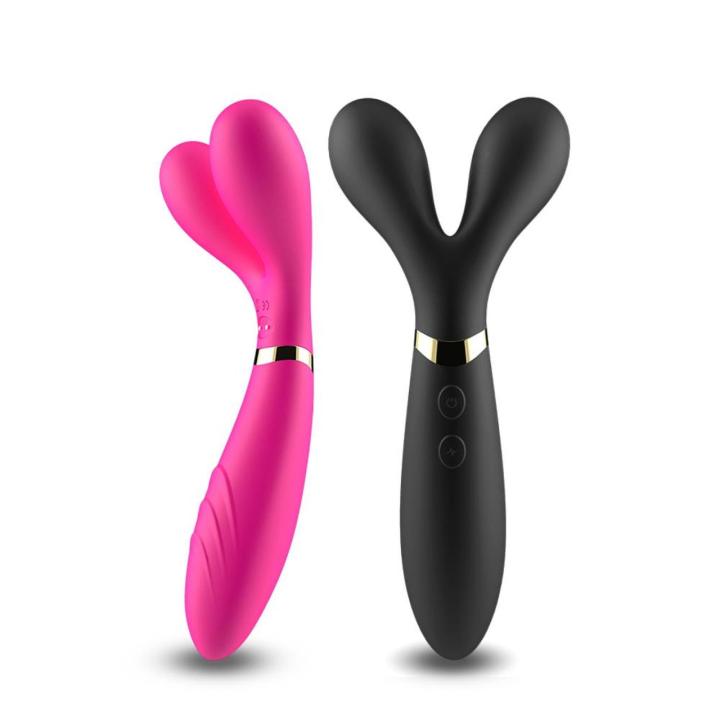 Różowy wibrator podwójny 3 silniki USB | Wodoodporny stymulator 9 trybów