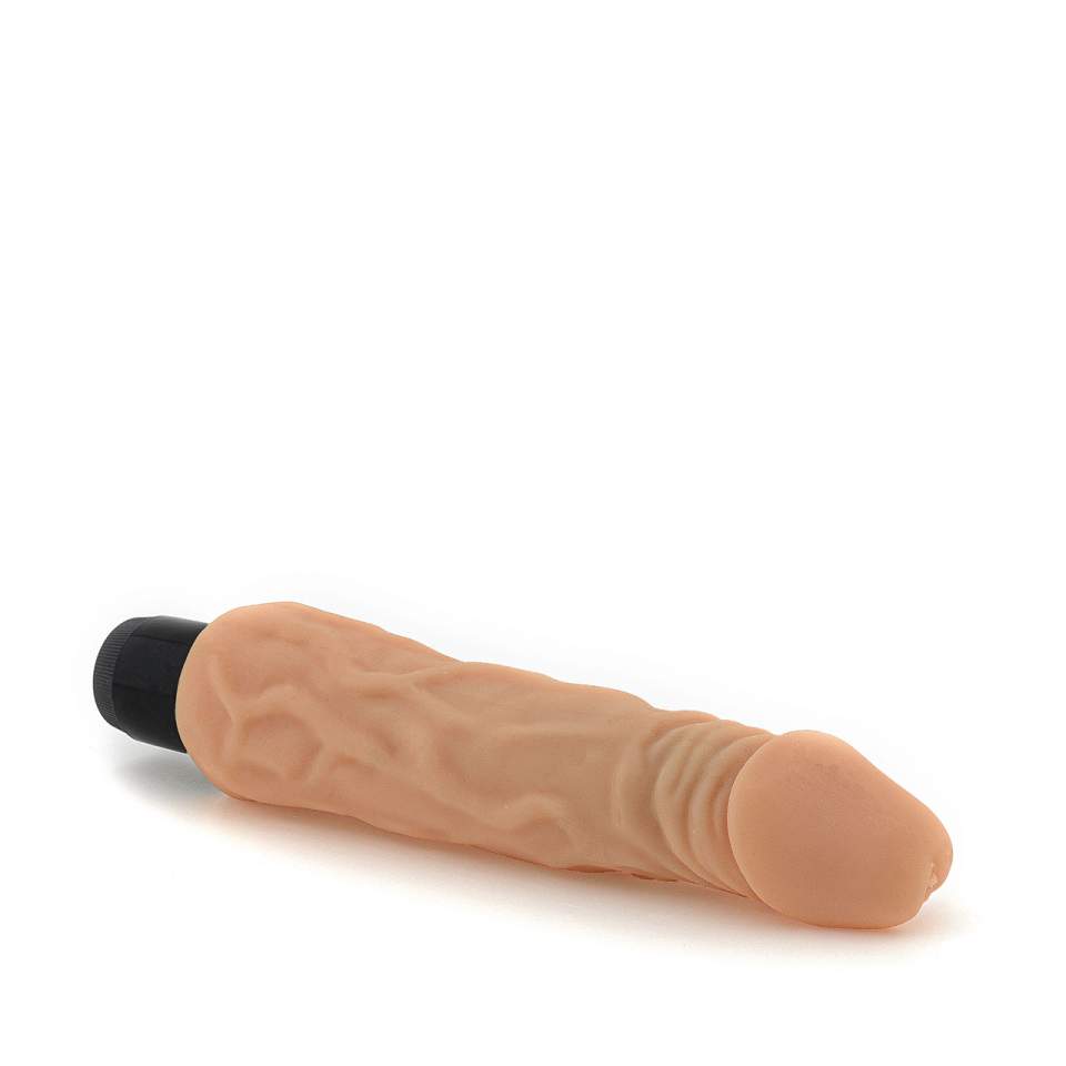 Duży cielisty wibrator realistyczny z cyberskóry do stymulacji pochwy