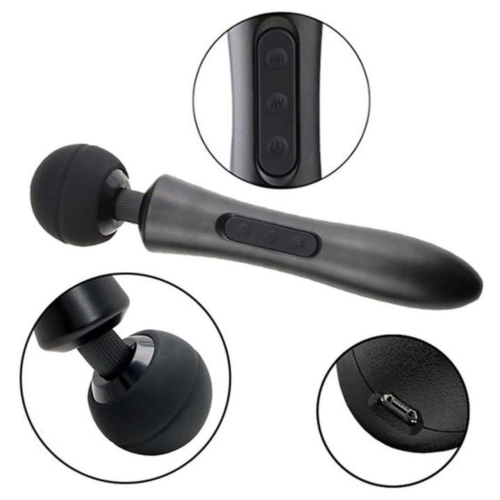 Duży masażer typu wand USB 20 programów | Mocne wibracje
