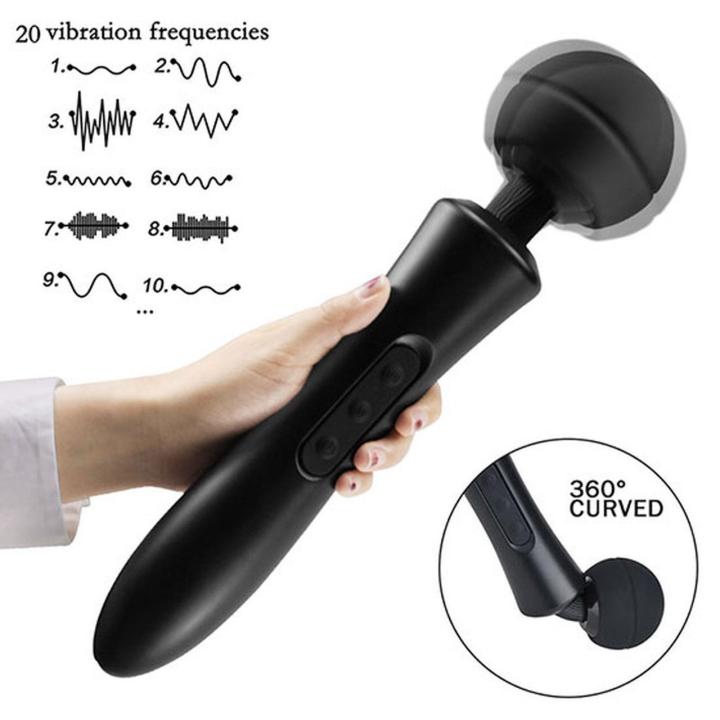 Duży masażer typu wand USB 20 programów | Mocne wibracje