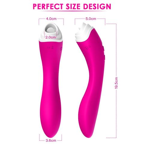 Różowy stymulator łechtaczki z języczkiem do punktu G | USB | Wodoodporny